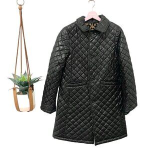 Kate Spade Wool Leopard Black Reversible Quilted Jacket  Size XS